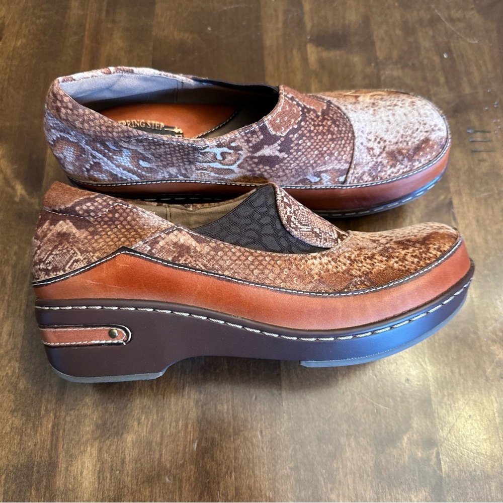 L’Artiste Spring Step Clogs Burbank Python Reptile Animal Artsy Print 39